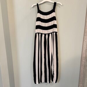 Girls Black and White Striped Dress size medium 8/10
